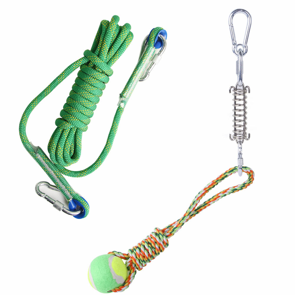 Outdoor Funny Dog Toy Stainless Steel Spring Suspension Cotton String Households Outdoor Toy Training view 19