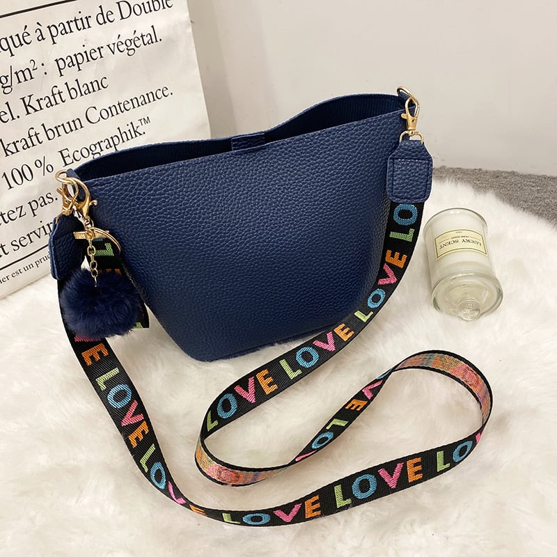 Printing Shoulder Girdle Women's Bucket Bag Lychee Pattern view 8