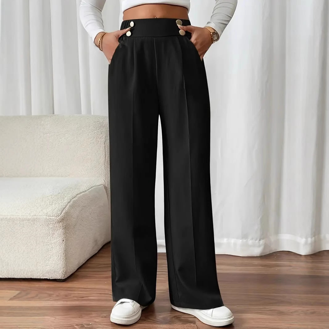 Straight-leg Pants Women's Special-interest Design Solid Color view 6