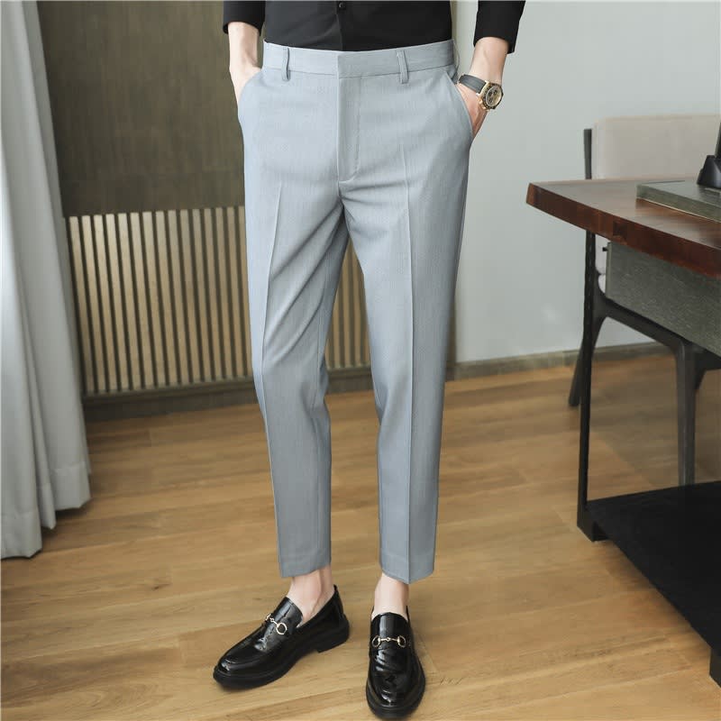 Men's Springsummer Draping Solid Color Casual Suit Pants Stretch Comfortable Suit Pants Trousers view 9