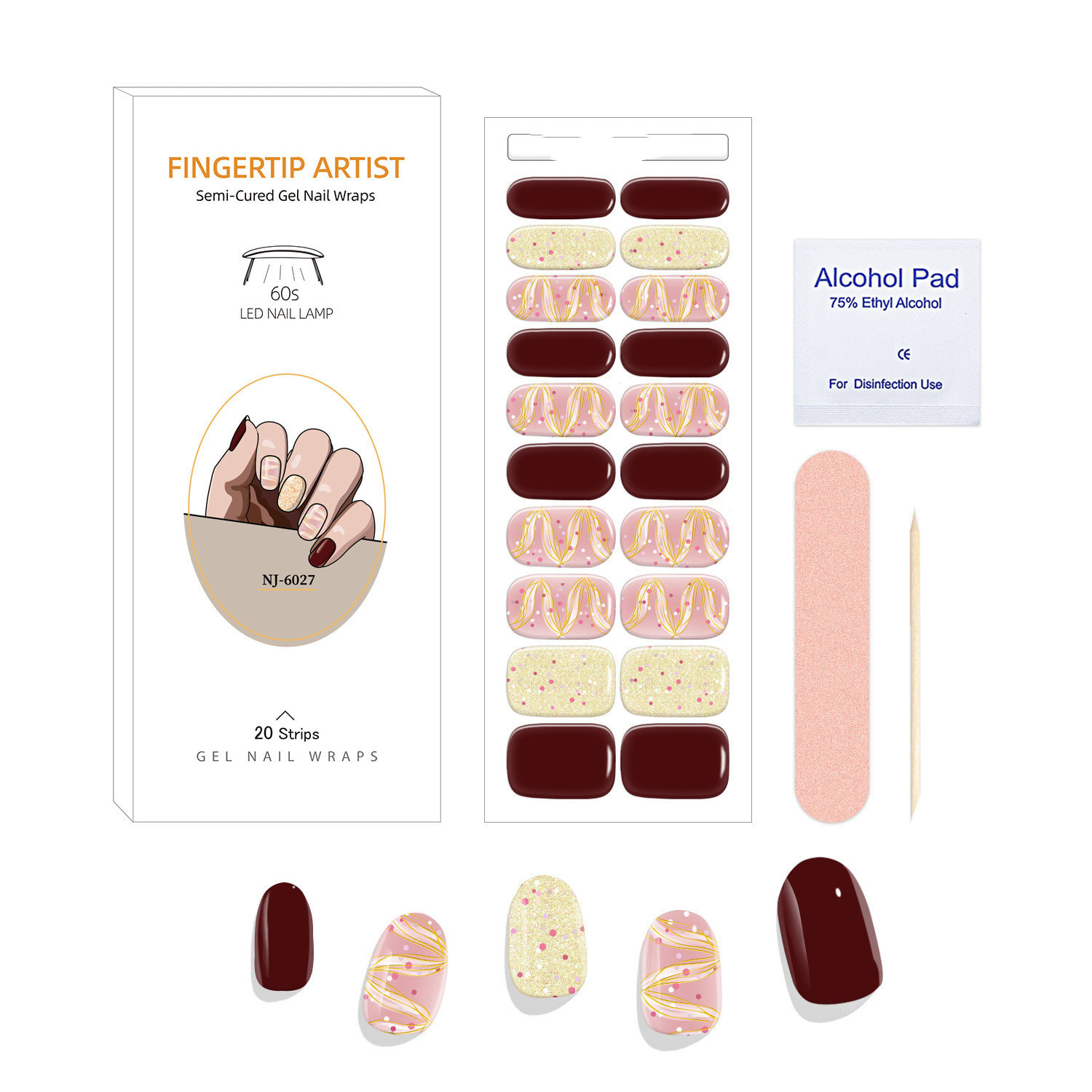 UV Semi-curing Gel Nail Stickers view 24