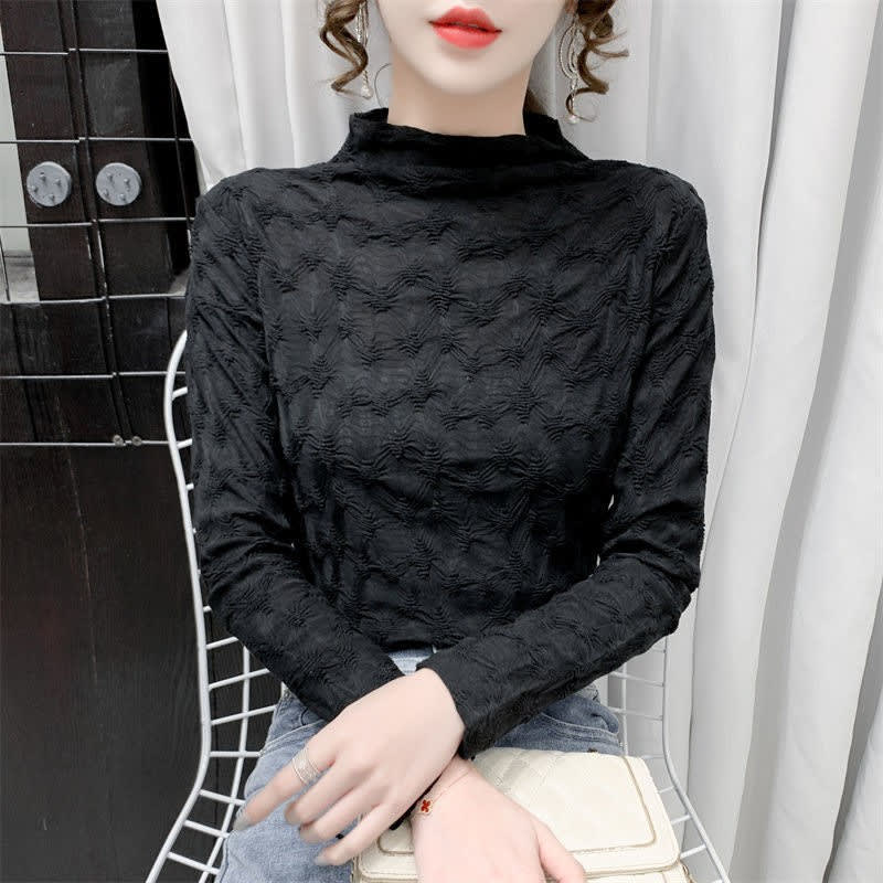 Thickened Half-high Collar Bottoming Shirt For Women view 6