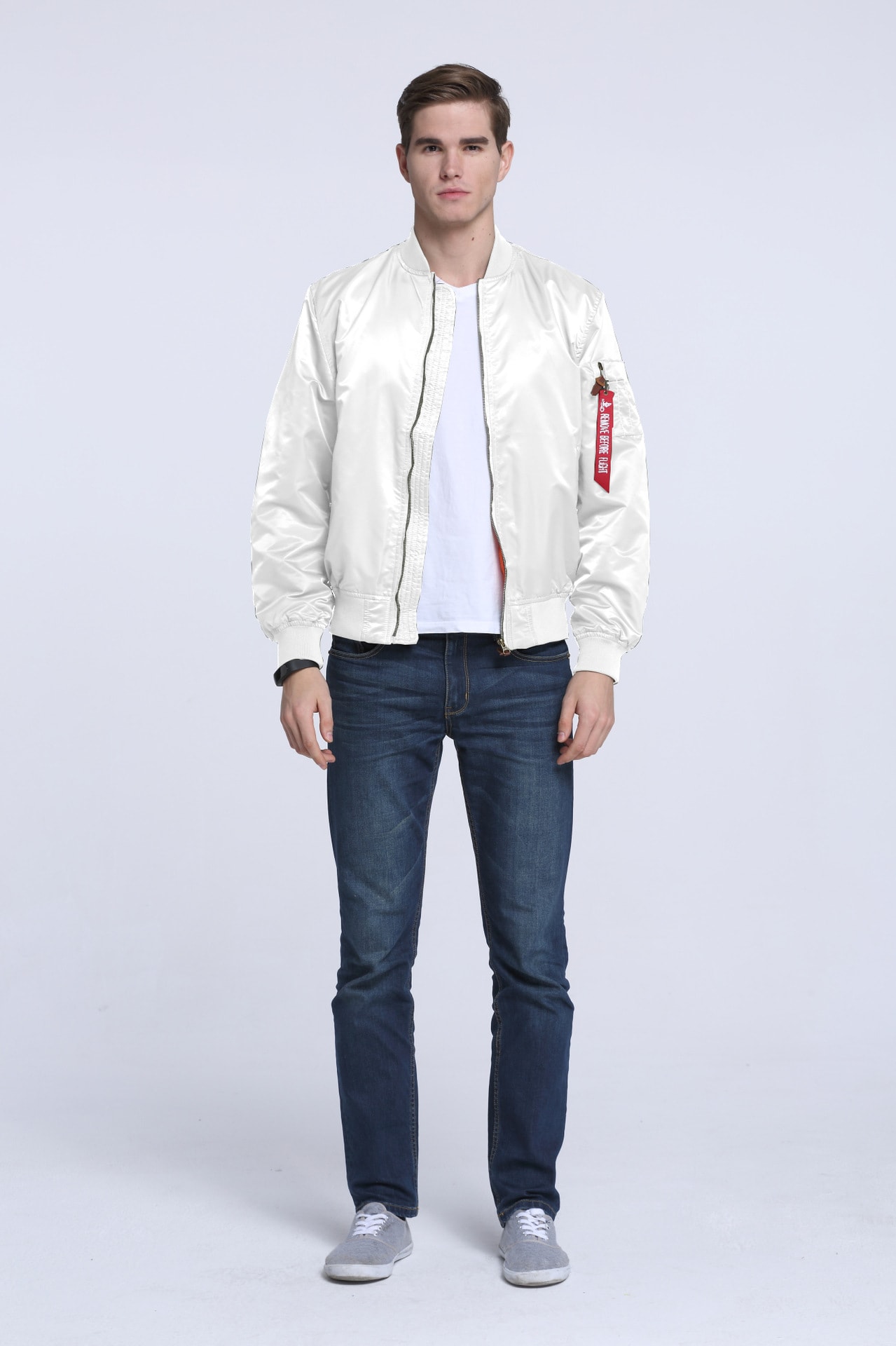 Men's Sports Casual Stand Collar Air Force MA1 Pilot Jacket Men's Baseball Jersey view 19