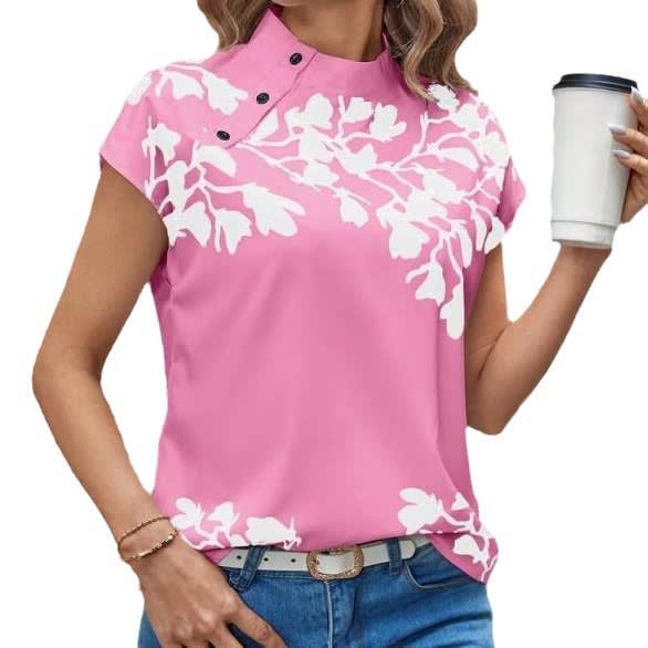Casual Stand Collar Short Sleeve Regular Pullover Digital Printing view 4