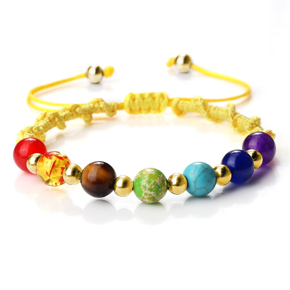 Colorful Stone Beads Bracelet Yoga Woven Hand Strap view 17