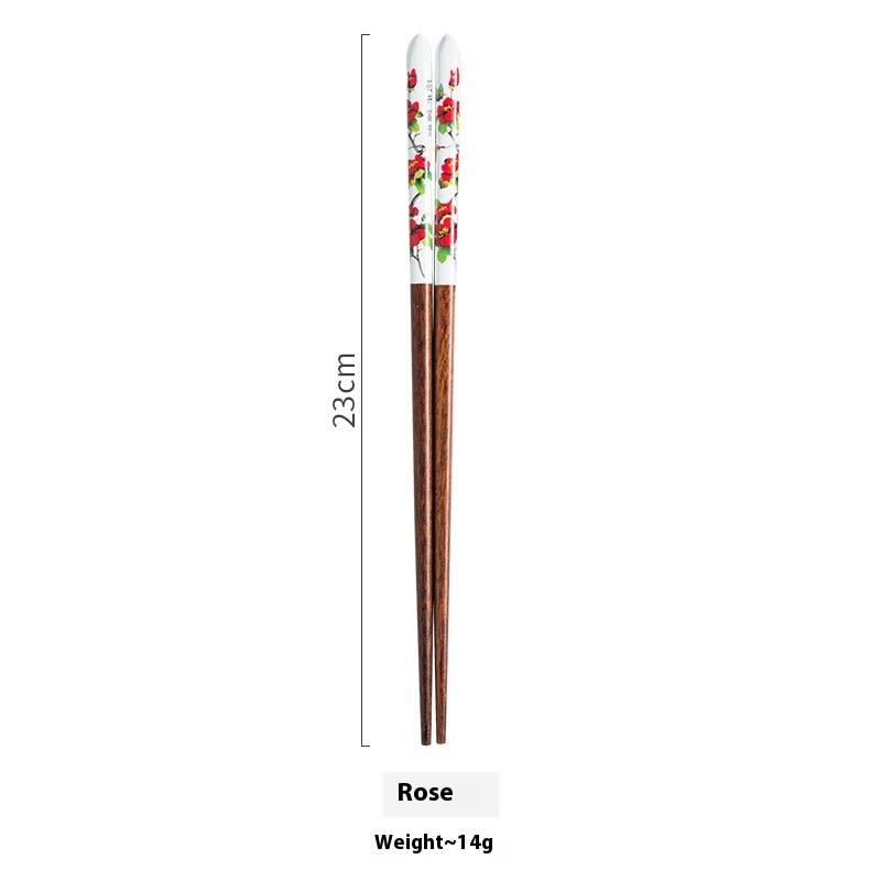 Household High-grade Non-slip Creative Lucky Cat Tableware Solid Wood Chopsticks view 3