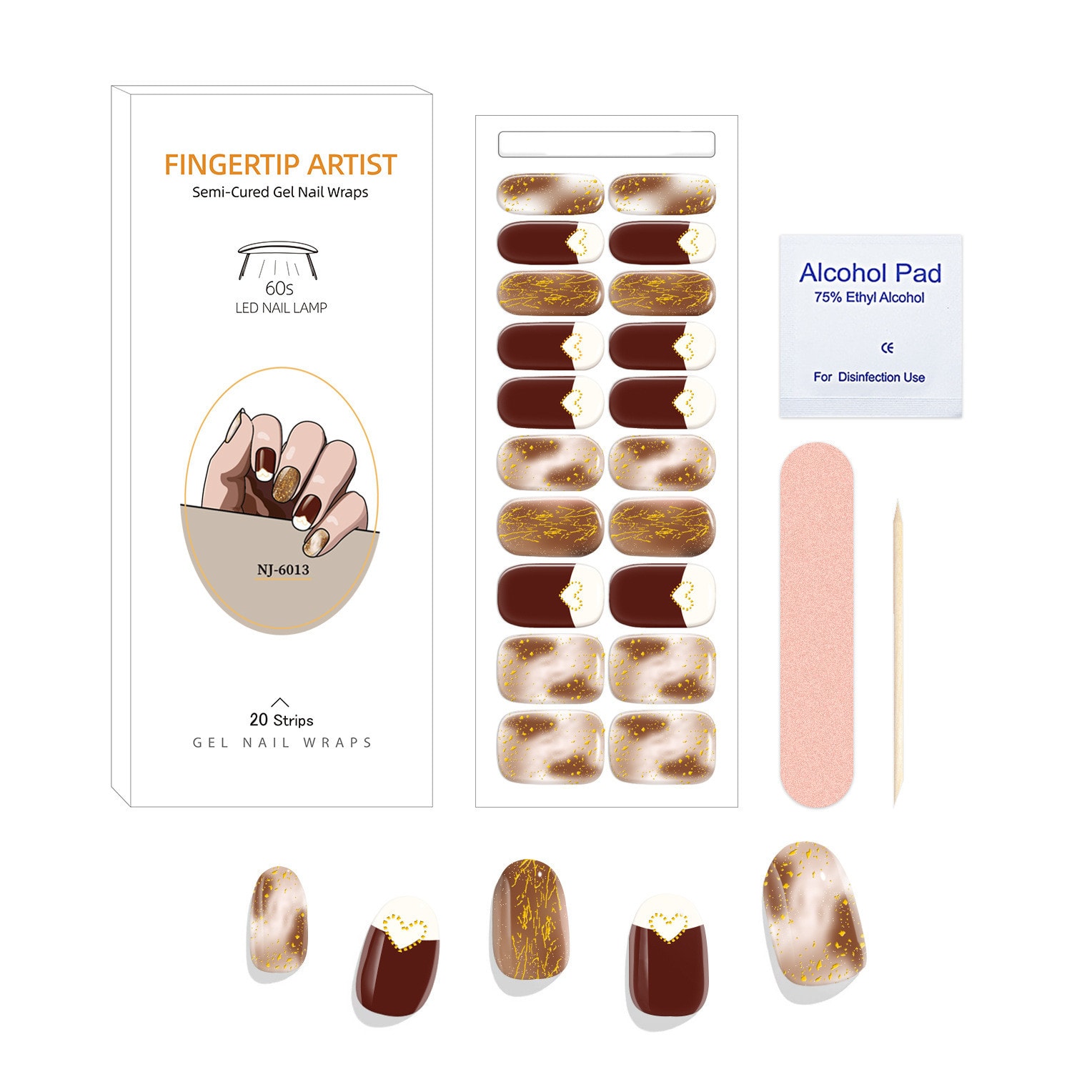 UV Semi-curing Gel Nail Stickers view 16