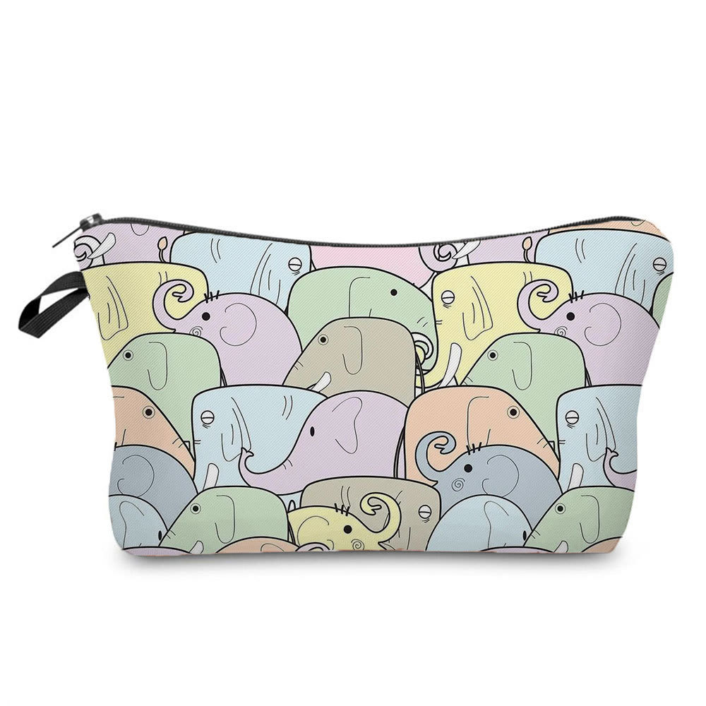 Portable Compact Zipper Makeup Animal Print Washing And Makeup Bag view 14
