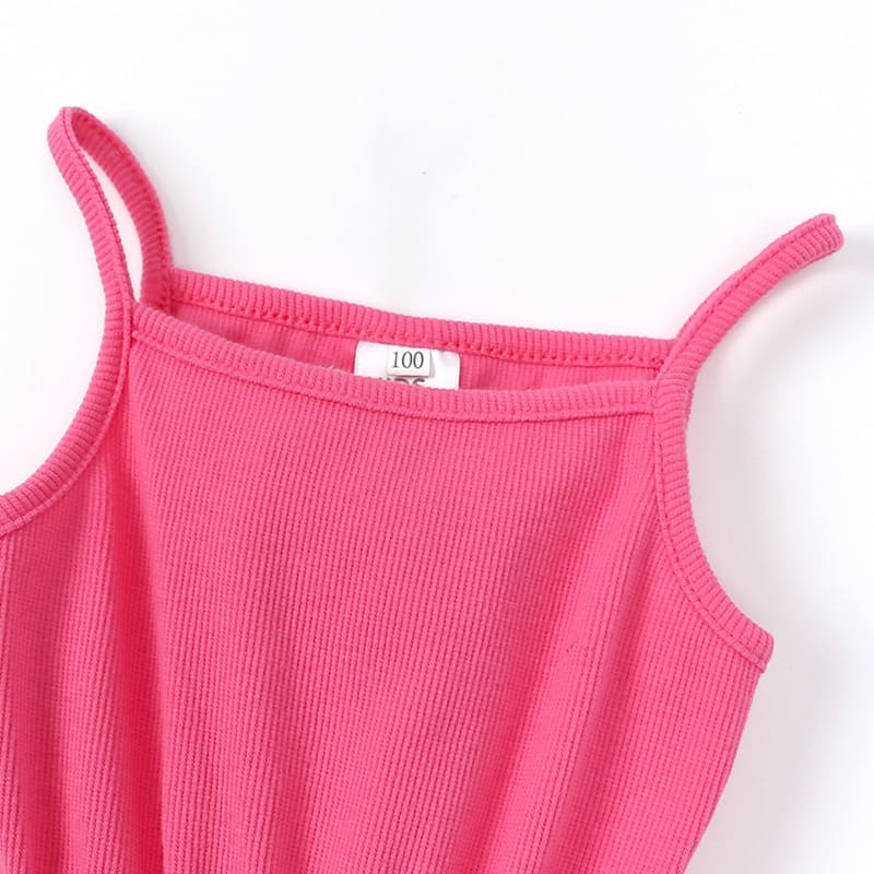 Girls' Rib Mesh Camisole Dress