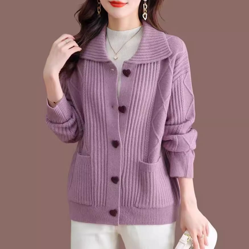 Outerwear Loose Casual Stretch Long Sleeve Sweater view 7