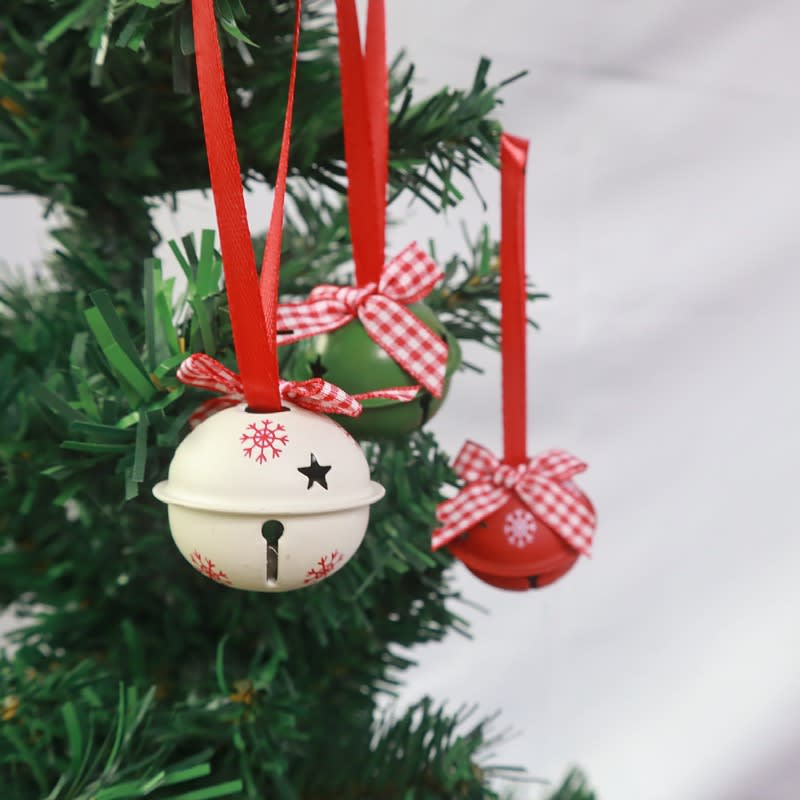 4cm Color Paint Christmas Bell Craft Bow Snowflake