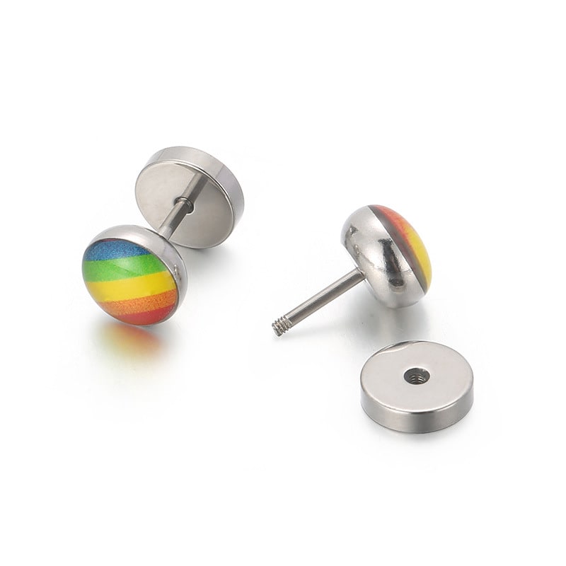 Stainless Steel Fashion Creative Rainbow Geometric Earrings view 17