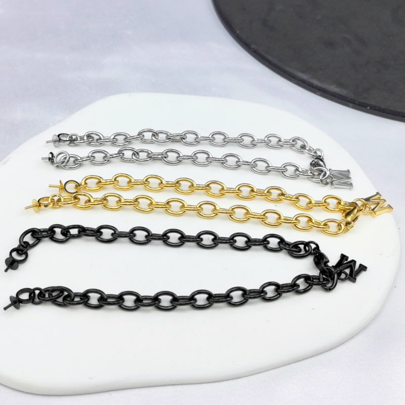 DIY Pearl Accessories Titanium Steel Empty Bracelet Holder view 2