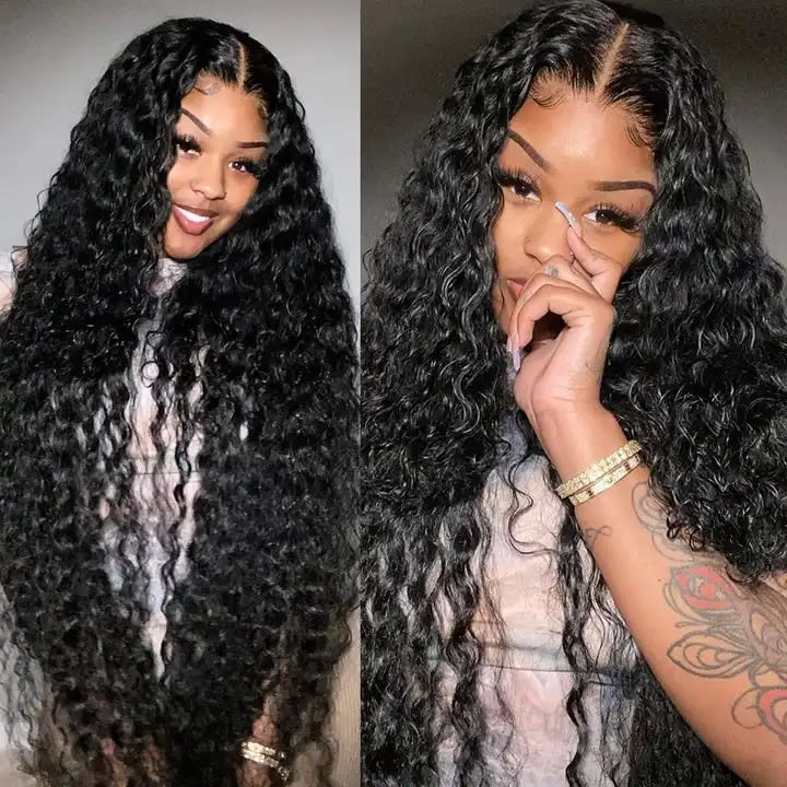 12a Water Wave Human Hair 13x4 Lace Front Wig view 4