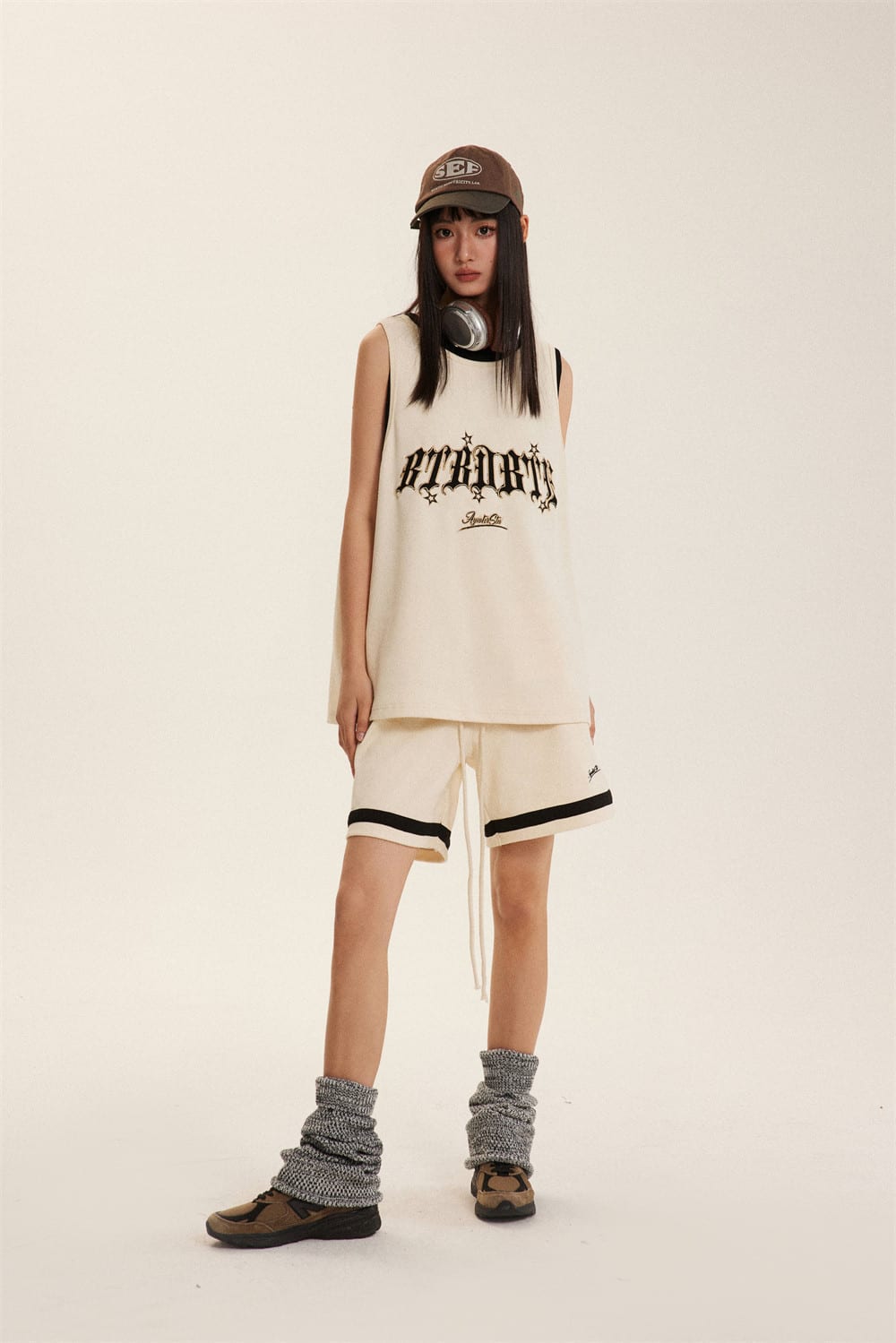 Fake Sports Vest Casual Letter Embroidered Loose Top view 12