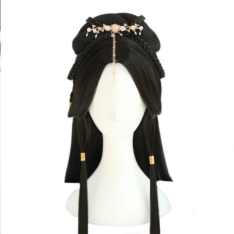 Ancient Costume Wig Female Ancient Style Han Chinese Clothing Lazy Whole Head Cover view 4
