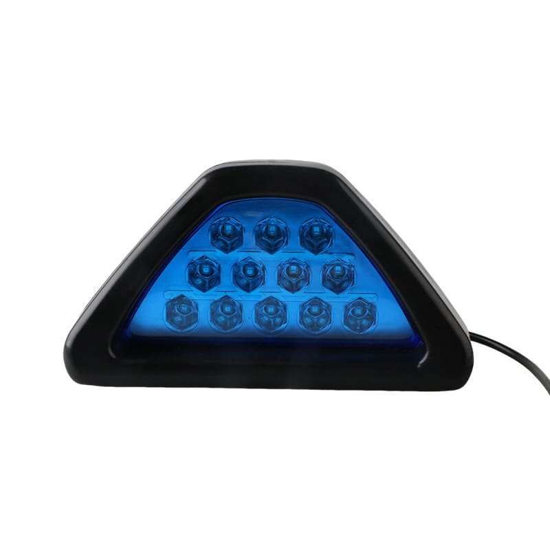 Car Motorcycle Universal LED Rear Fog Light Triangle Brake Warning Light Heelpiece Pilot Light view 2