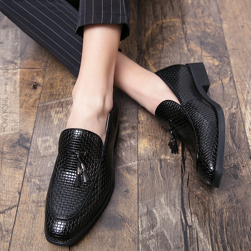 Pointed Men's Slip On Leather Shoes view 9