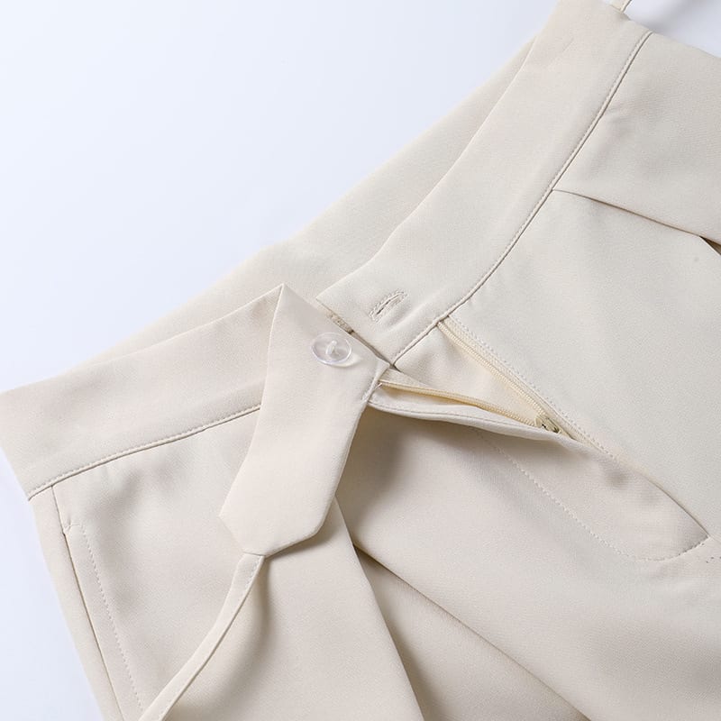 Knitted Casual Sports Trousers High Waist Loose Straight Wide Leg view 28