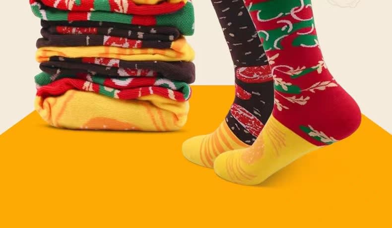 Christmas Creative Hamburger Socks Party Socks Gift view 4