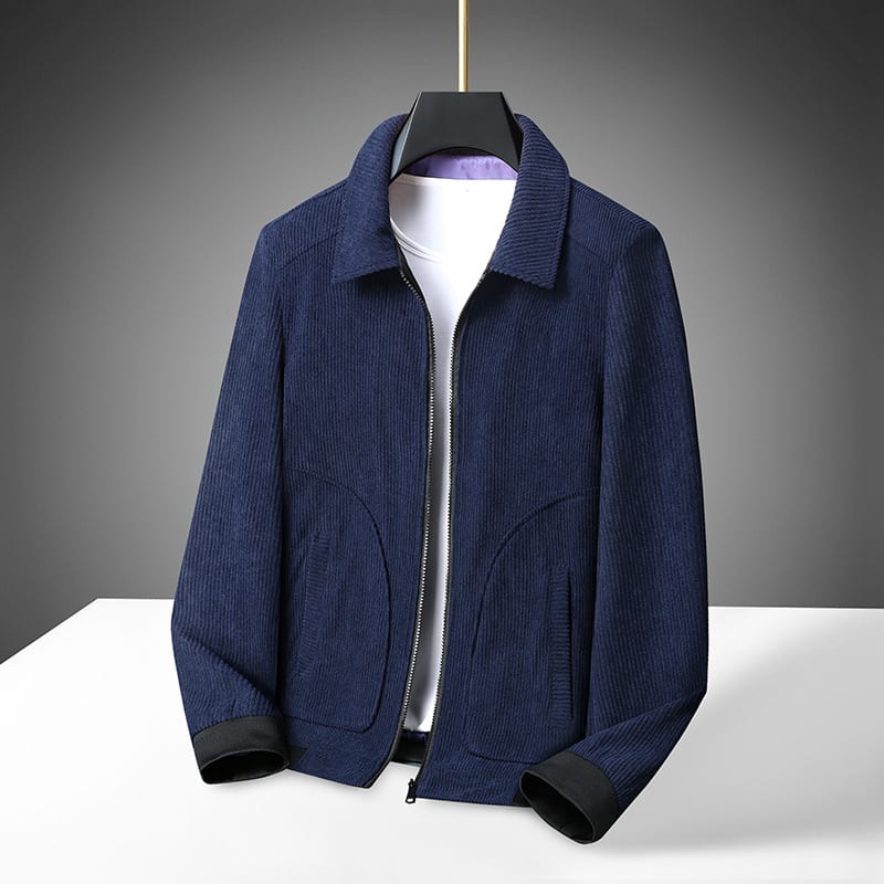 Plus Size Corduroy Thickened Coat Overweight Man Jacket view 2