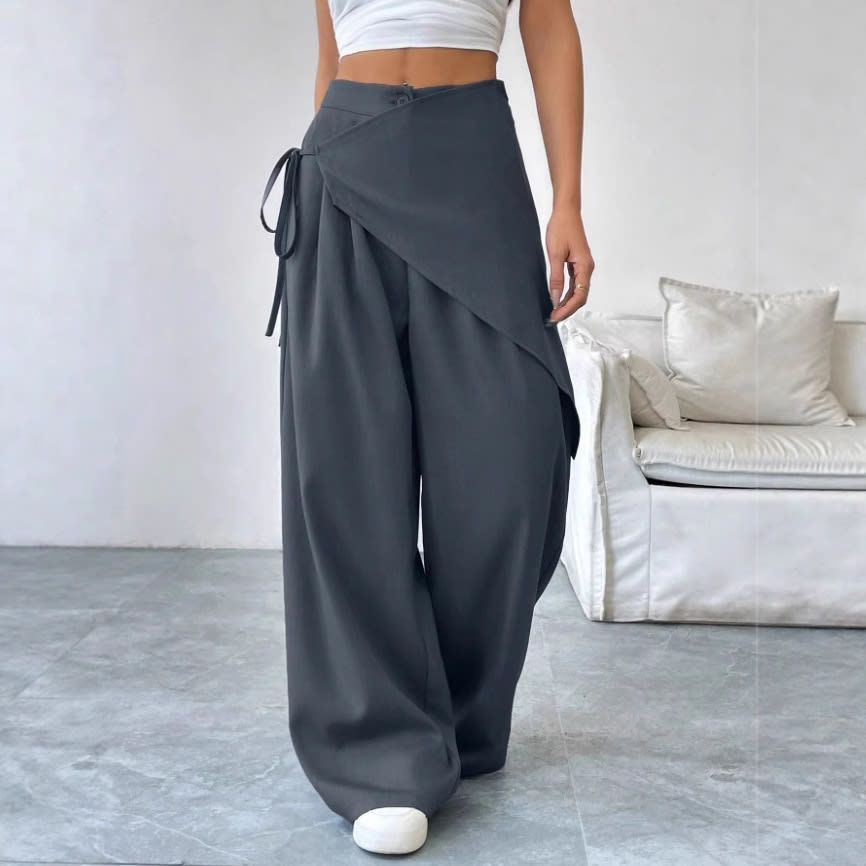 Irregular Design Trousers Fashion Casual Wide-leg Straight Pants Women's Clothing view 3