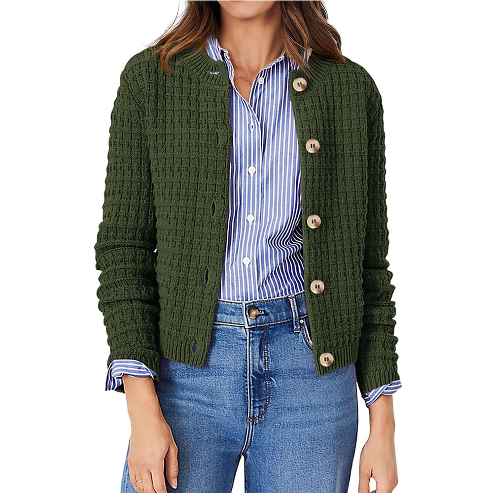 Women's Solid Color Commute Knitted Cardigan Casual Sweater Coat view 4