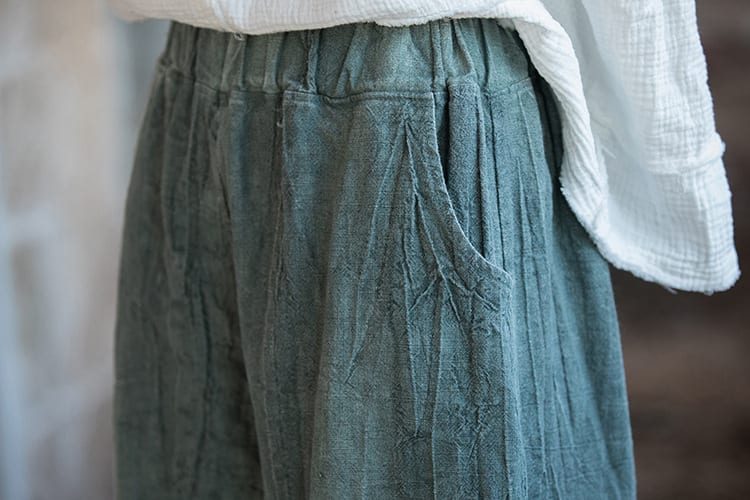 Tie-dyed Old Padded Fleece Trousers Winter Cotton And Linen Women's New view 10