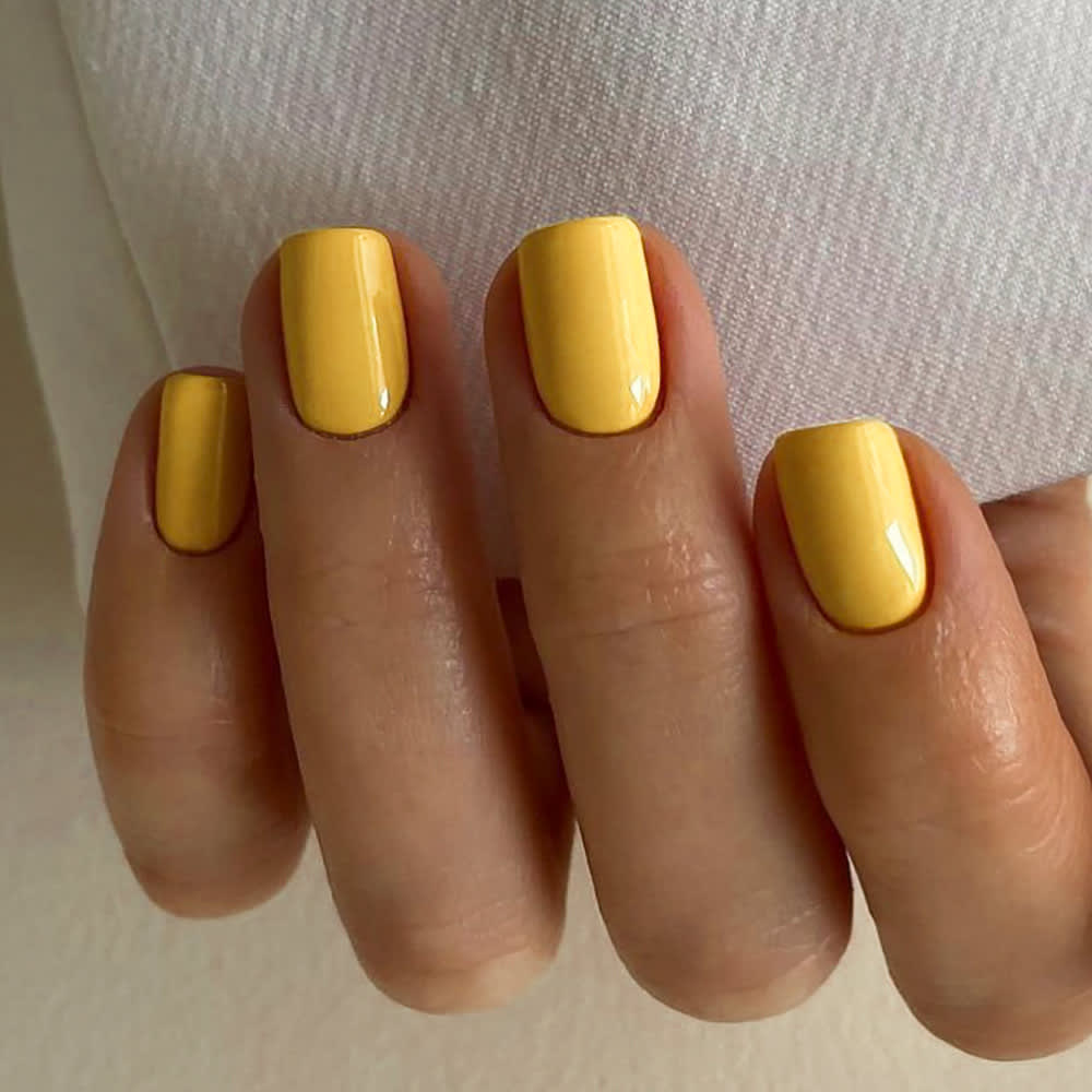 Classic Solid Color Fake Nails Color Short Square view 9