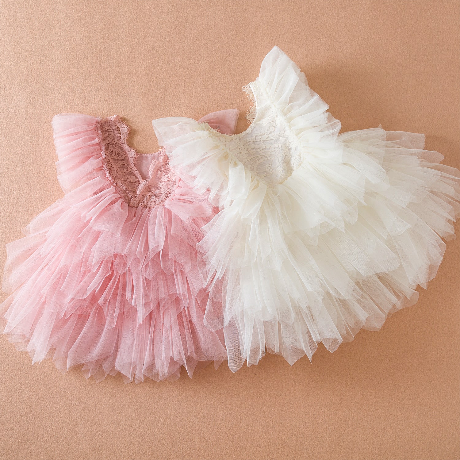 Summer New Girls' Lace Embroidery Mesh Princess Dress