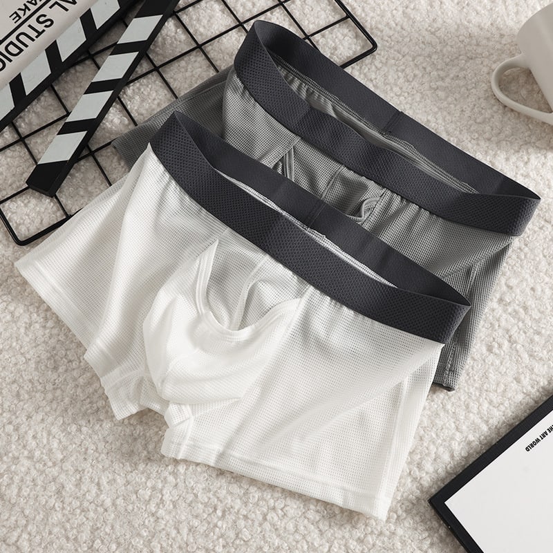 Men's Ice Silk Boxer Mesh Breathable Underwear view 4