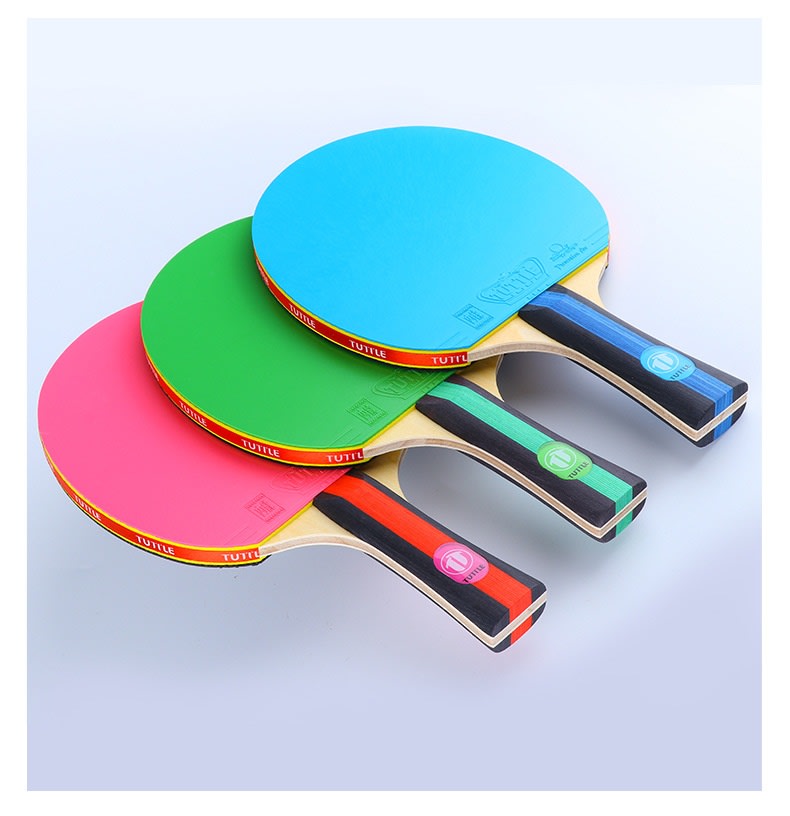 Colorful Pure Wood Single Racket Cover Professional High Elastic Long Handle Horizontal view 7