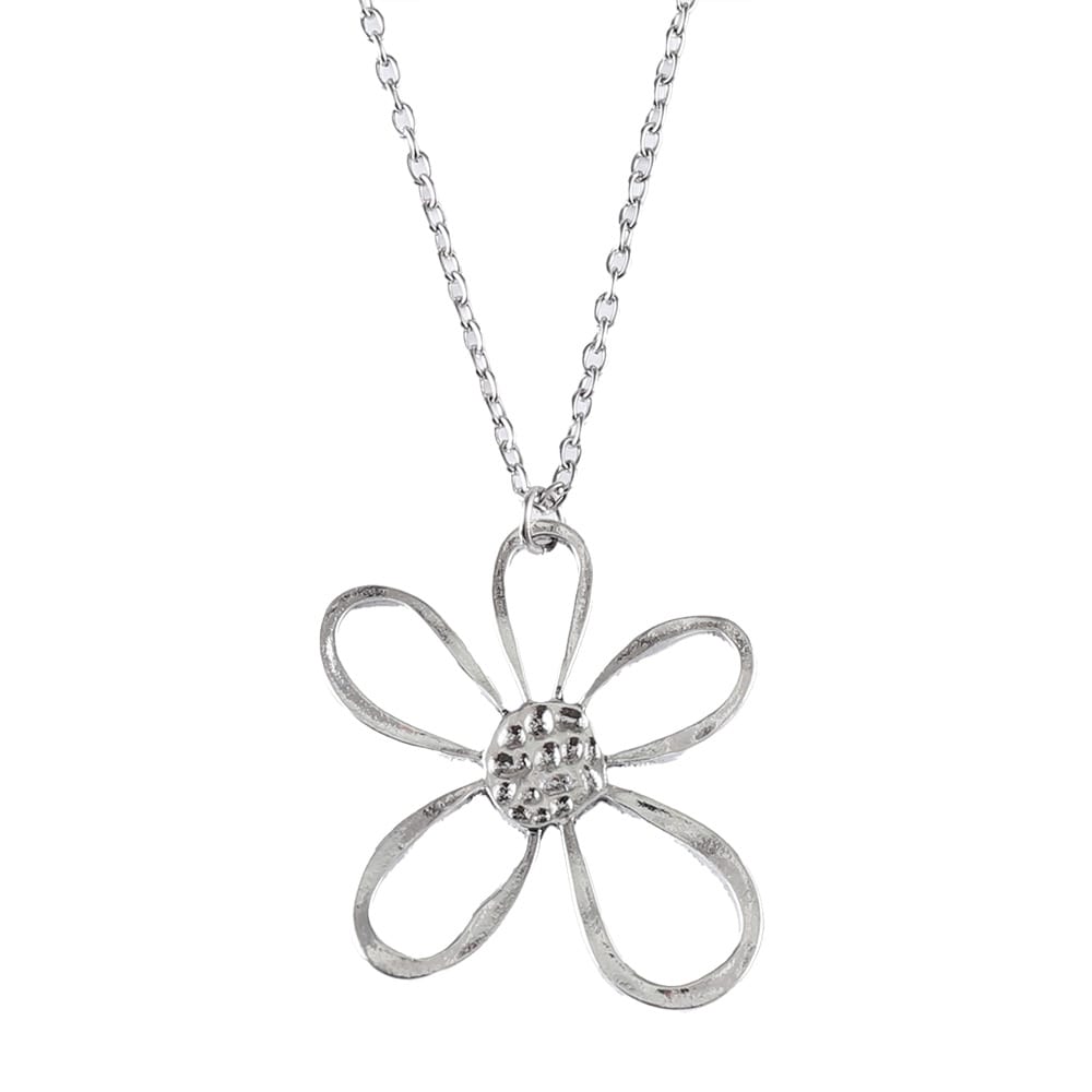 Retro Ethnic Hollow Flower Earrings Necklace view 3