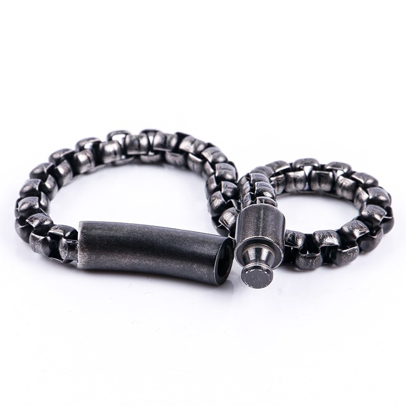 Titanium Steel Men's Stainless Steel Pearl Bracelet view 4