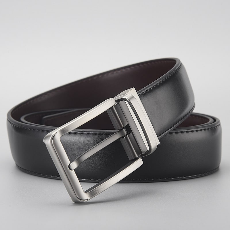 Gentleman Business Style Men's Leather Business Rotation Pin Buckle Belt view 6