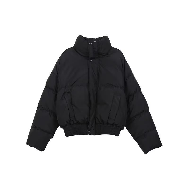 Heavy Simple Stand Collar Casual Short Cotton-padded Coat view 8