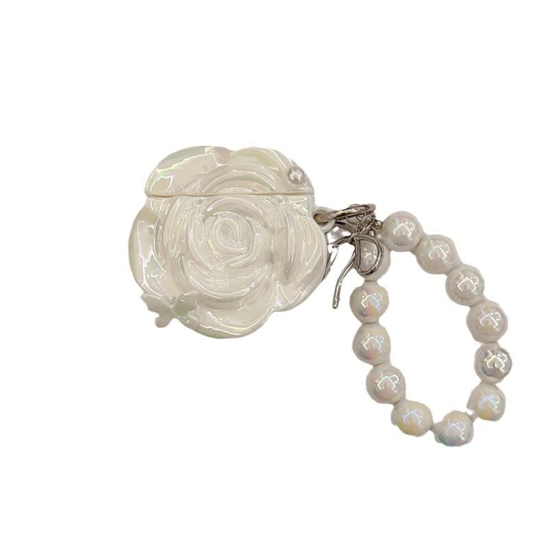 Pearl White Camellia Earphone Case view 2
