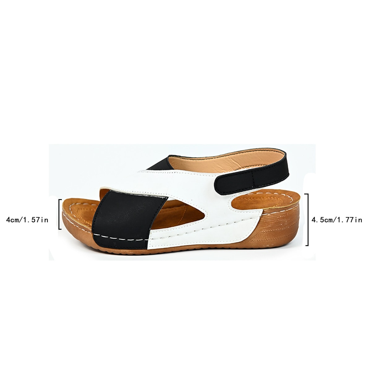 Colorblock-crossed  Wedges Sandals Summer Fashion Fish Mouth Platform Roman Shoes For Women view 1