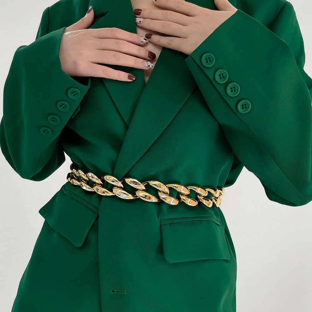 Ladies Decoration Coat Hollow Out Versatile Personality Punk Waist Chain view 31