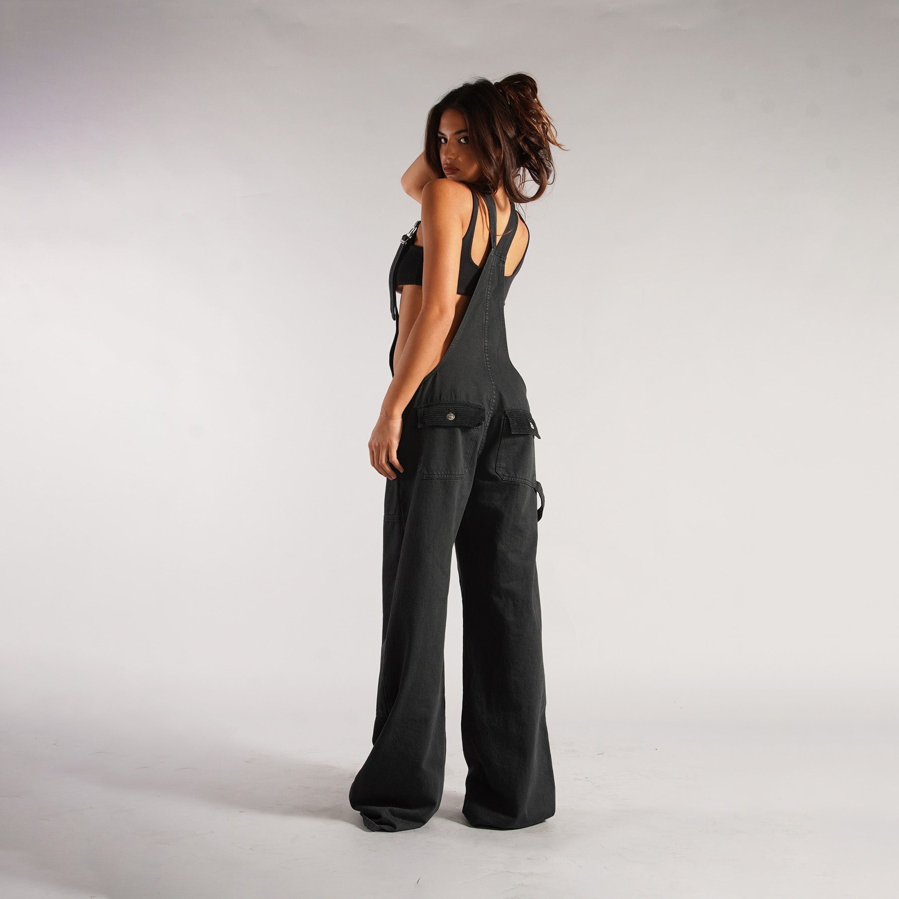 Y2K Zipper Denim Overalls With Pockets Fashion Loose Suspender Jumpsuit Streetwear Jeans Pants Womens Clothing view 15