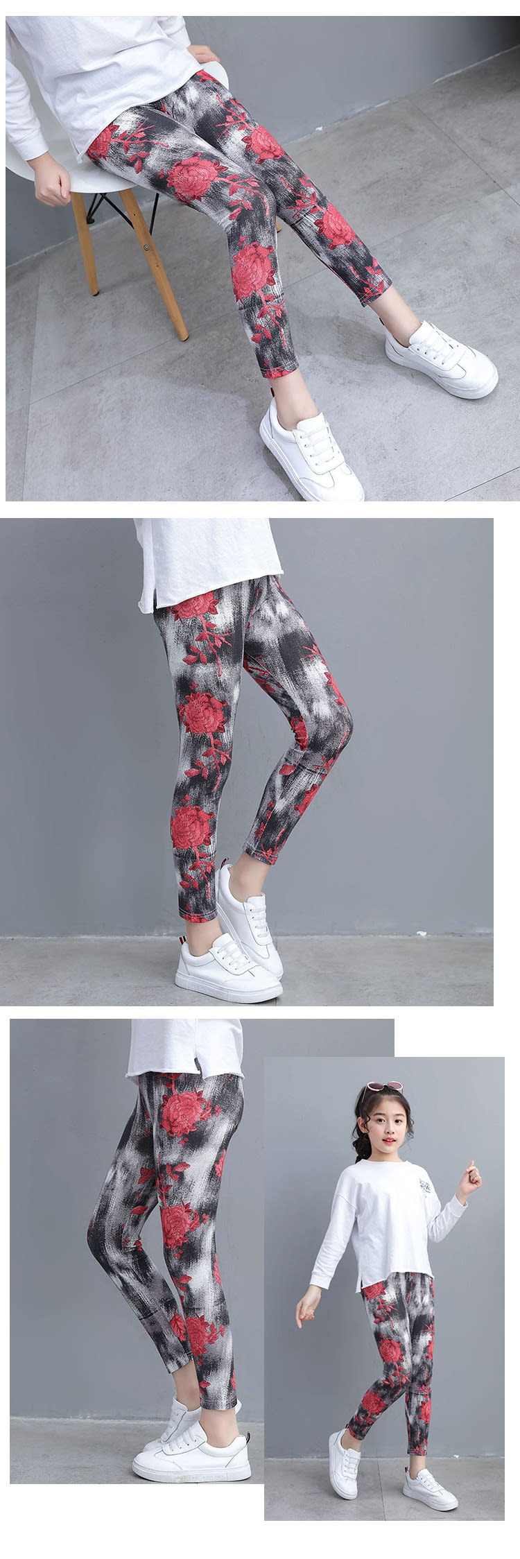 Leggings Modal Cropped Pants Outer Wear Girls' Stretch Tights Classical view 10