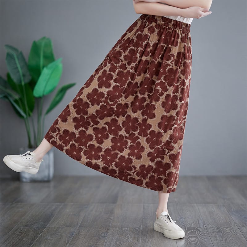 Cotton And Linen Loose Skirt