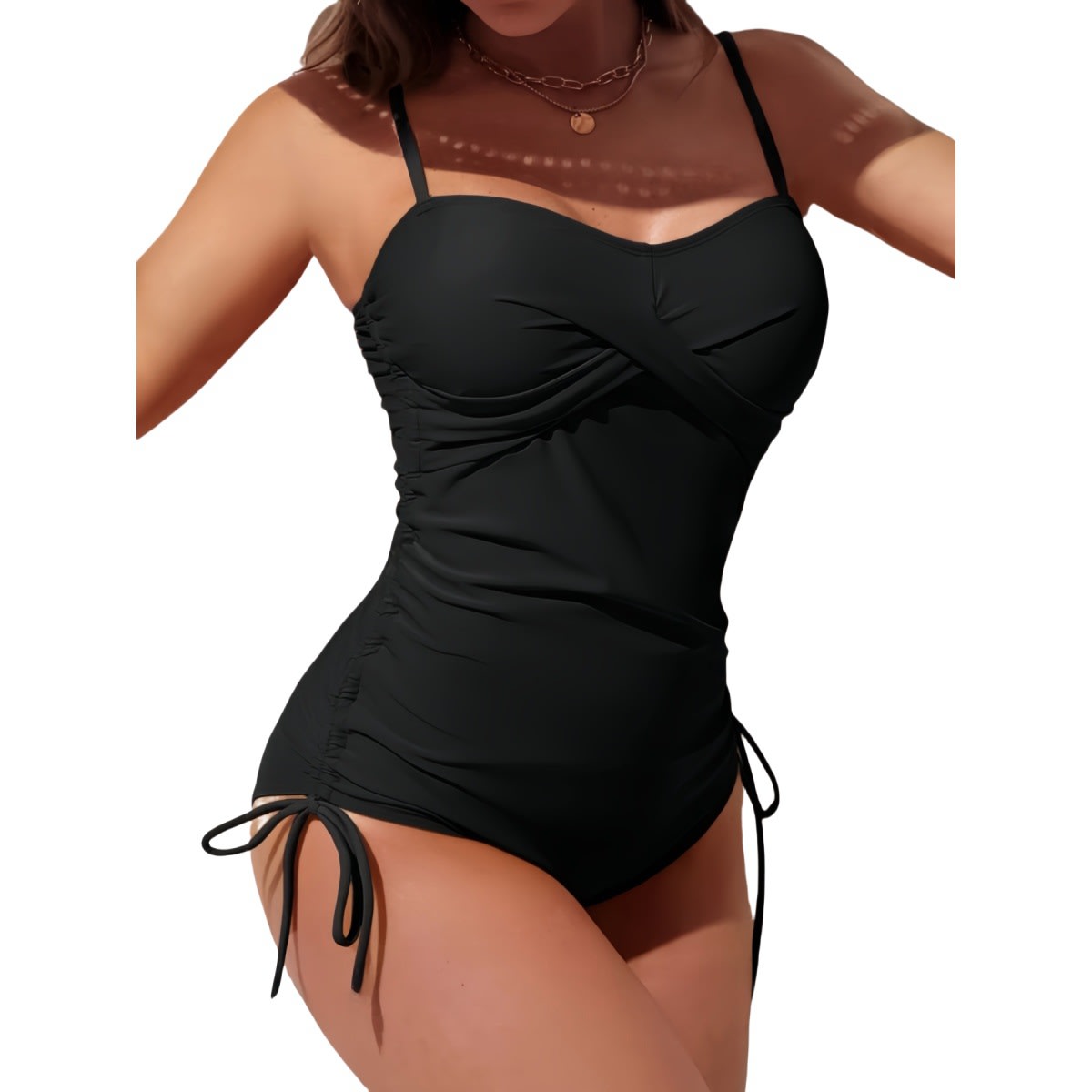 Women's Solid Color Xingcheng One-piece Swimsuit view 4