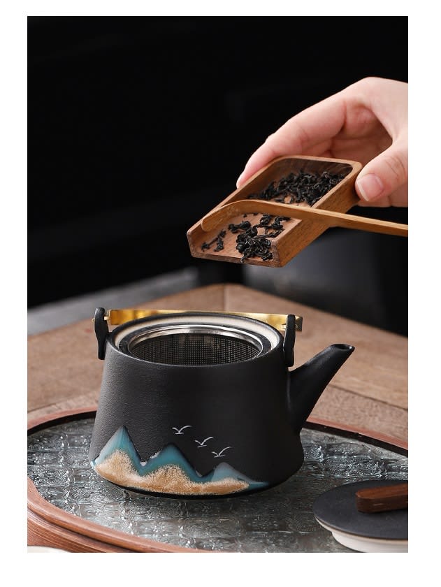 Cultural Creative China-chic Handle Pot Tea Set Cups Camp view 15