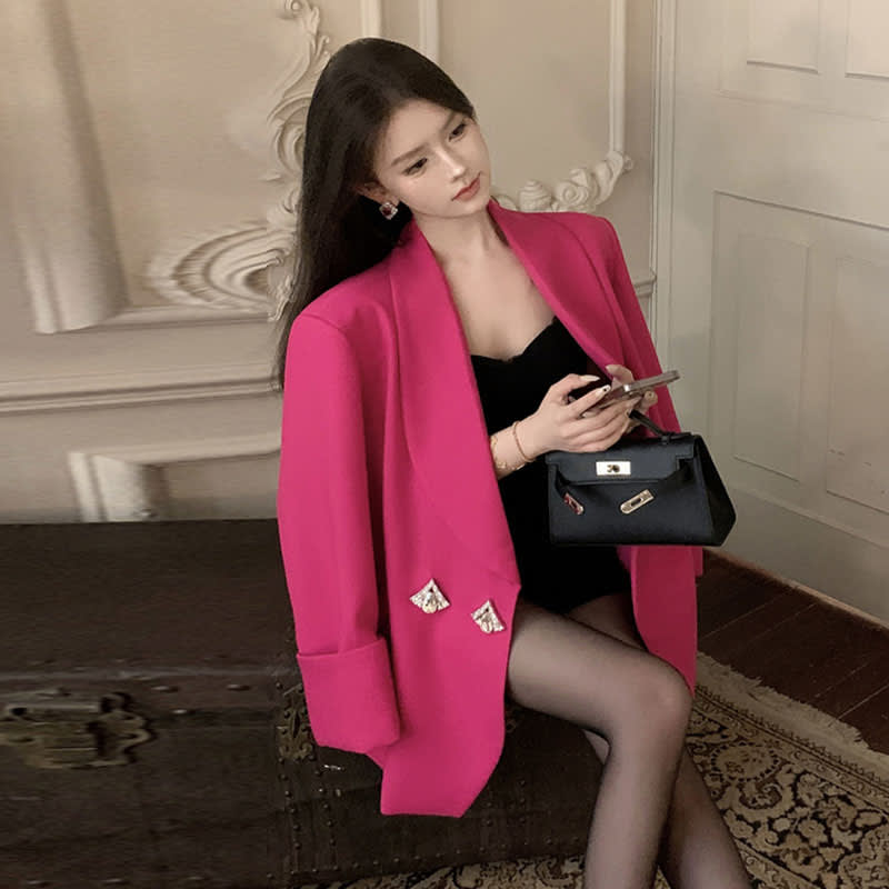 Retro High-grade Sense Graceful Suit Jacket Loose Slimming view 2