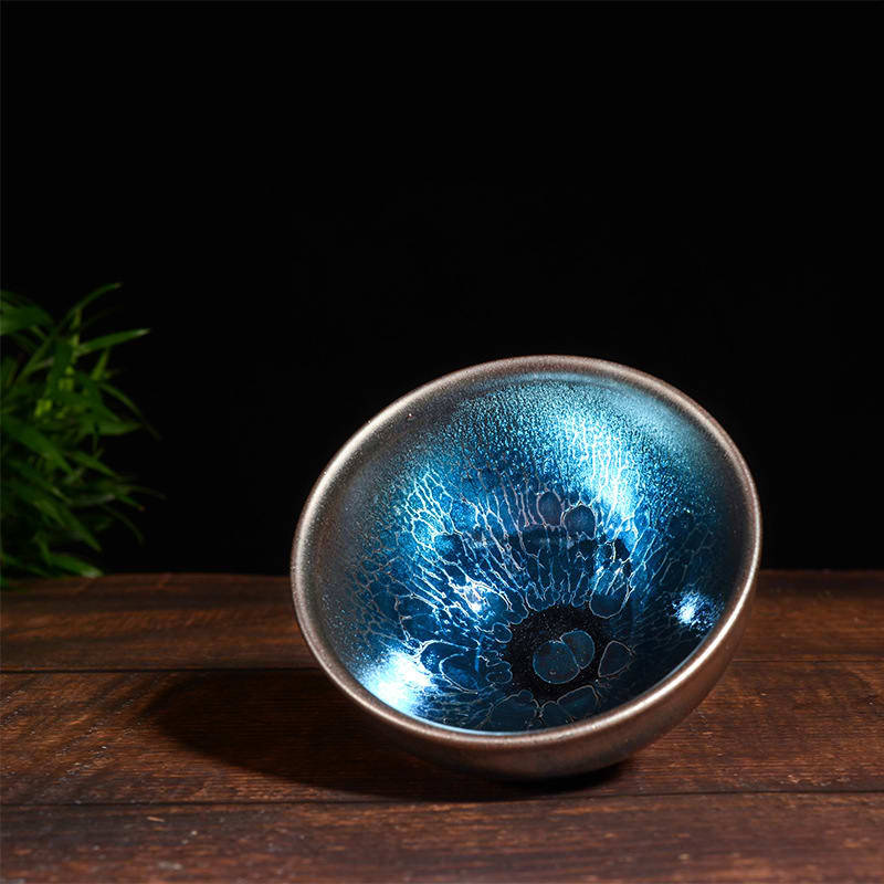 Glaze Blue Lotus Drawstring Zen Tea Cup view 4