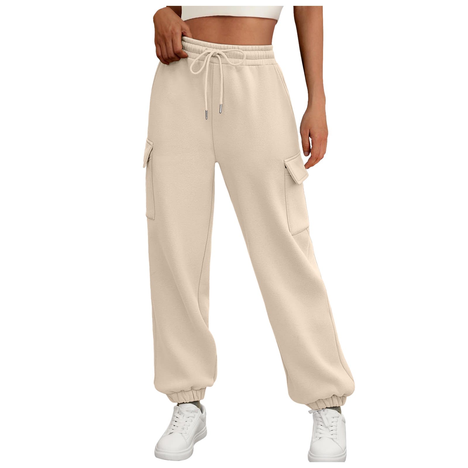 Women's Sweatpants Fleece Lined Baggy Athletic Jogger Trousers With Pockets Fall Casual Trendy Cargo Pants Fall Outfits