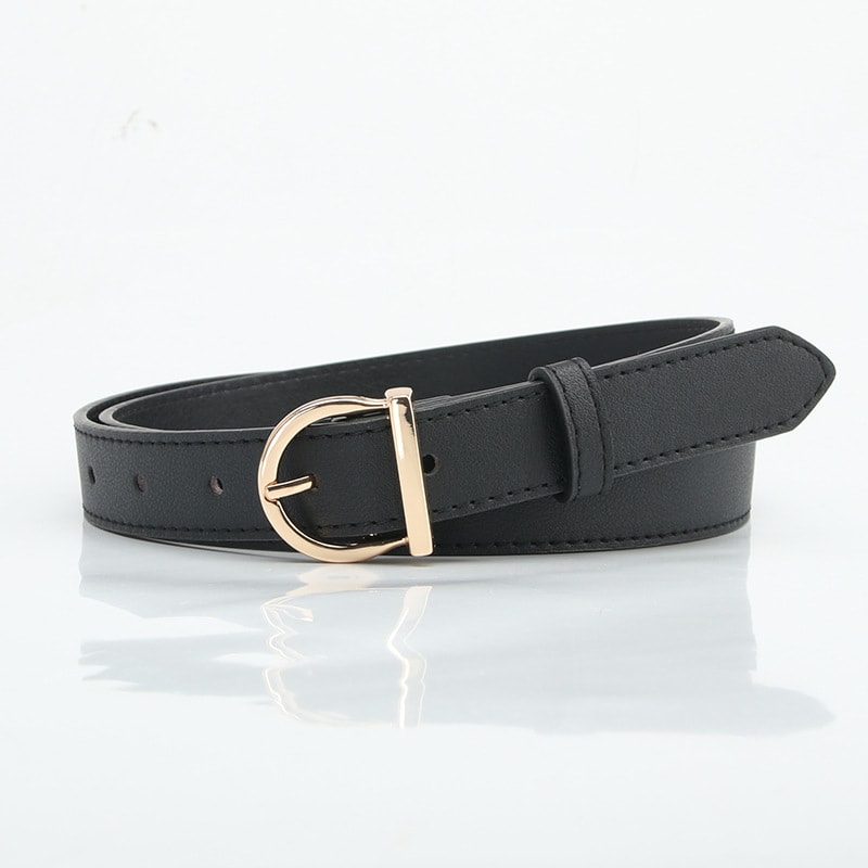 Fashionable All-match D-type Alloy Pin Buckle Women's Belt view 3