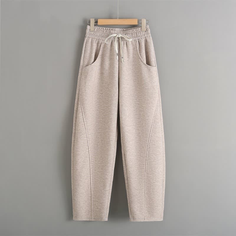 Fleece-lined Elastic Sickle High Waist Slimming Pants view 10