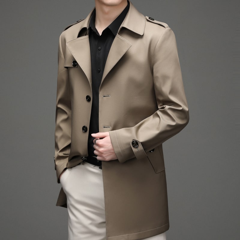 Casual Single-breasted High-end Plus Size Men's Jacket view 7